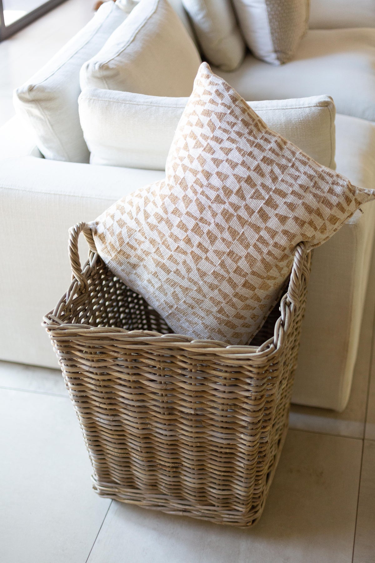 Rattan Rolling Storage Basket