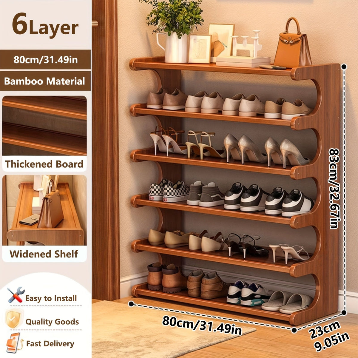Bamboo Shoe Rack