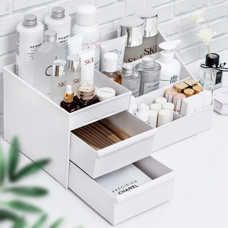 White Makeup Storage Drawers