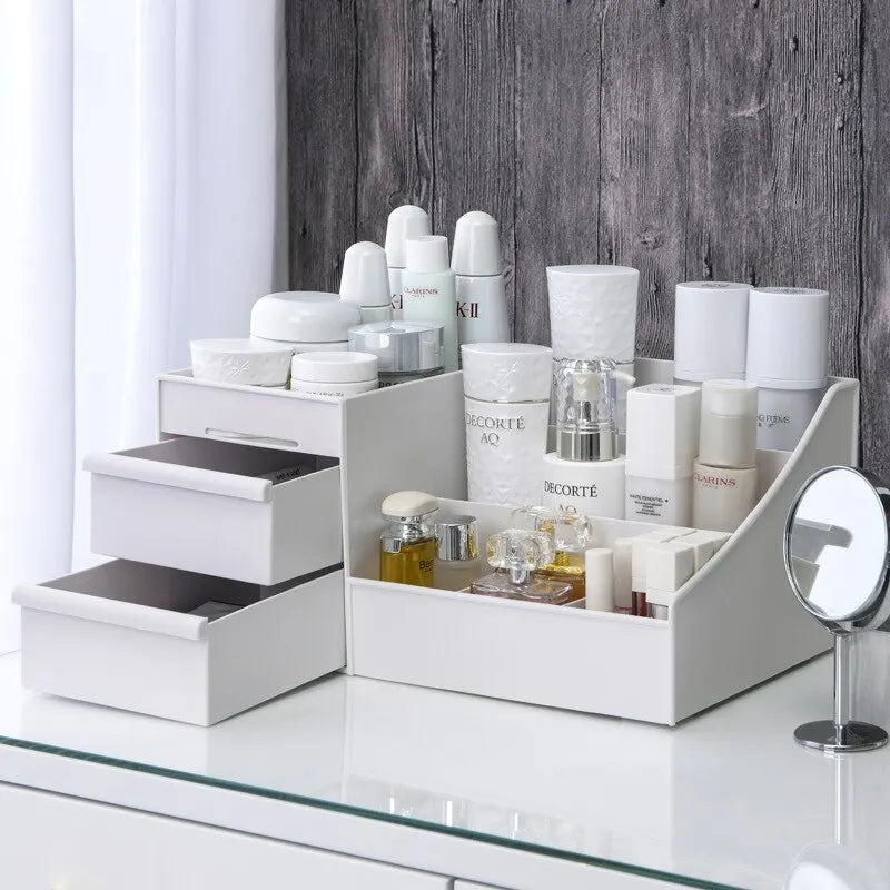 White Makeup Storage Drawers