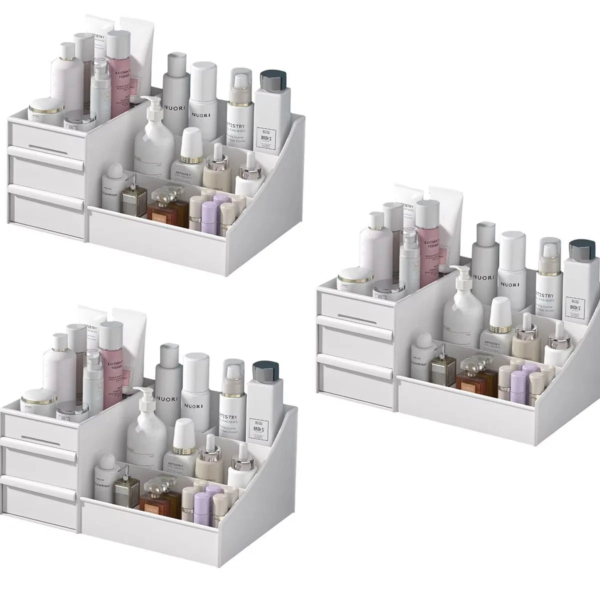 White Makeup Storage Drawers