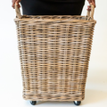 Rattan Rolling Storage Basket