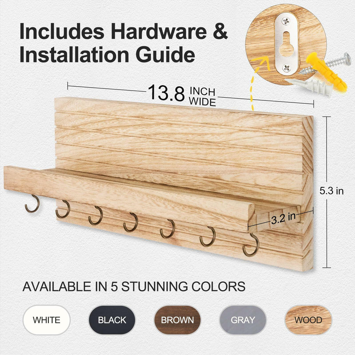 Wall Key Holder with Shelf