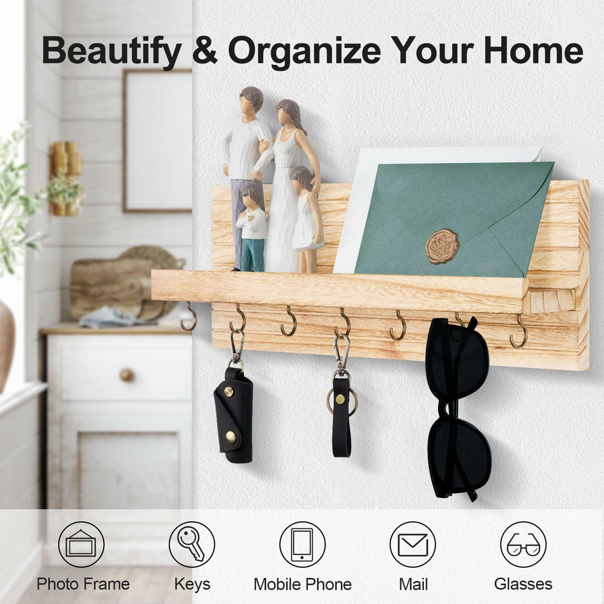 Wall Key Holder with Shelf