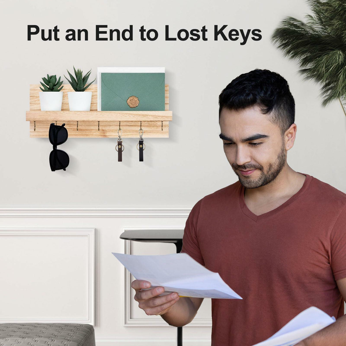 Wall Key Holder with Shelf
