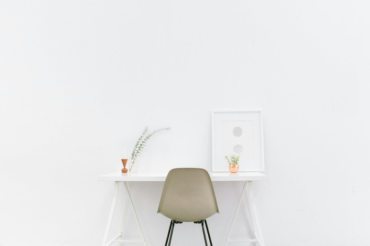 Clean, minimal desk workspace